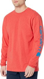 Carhartt Men's Loose Fit Heavyweight Long Logo Sleeve Graphic T-Shirt - Image 5